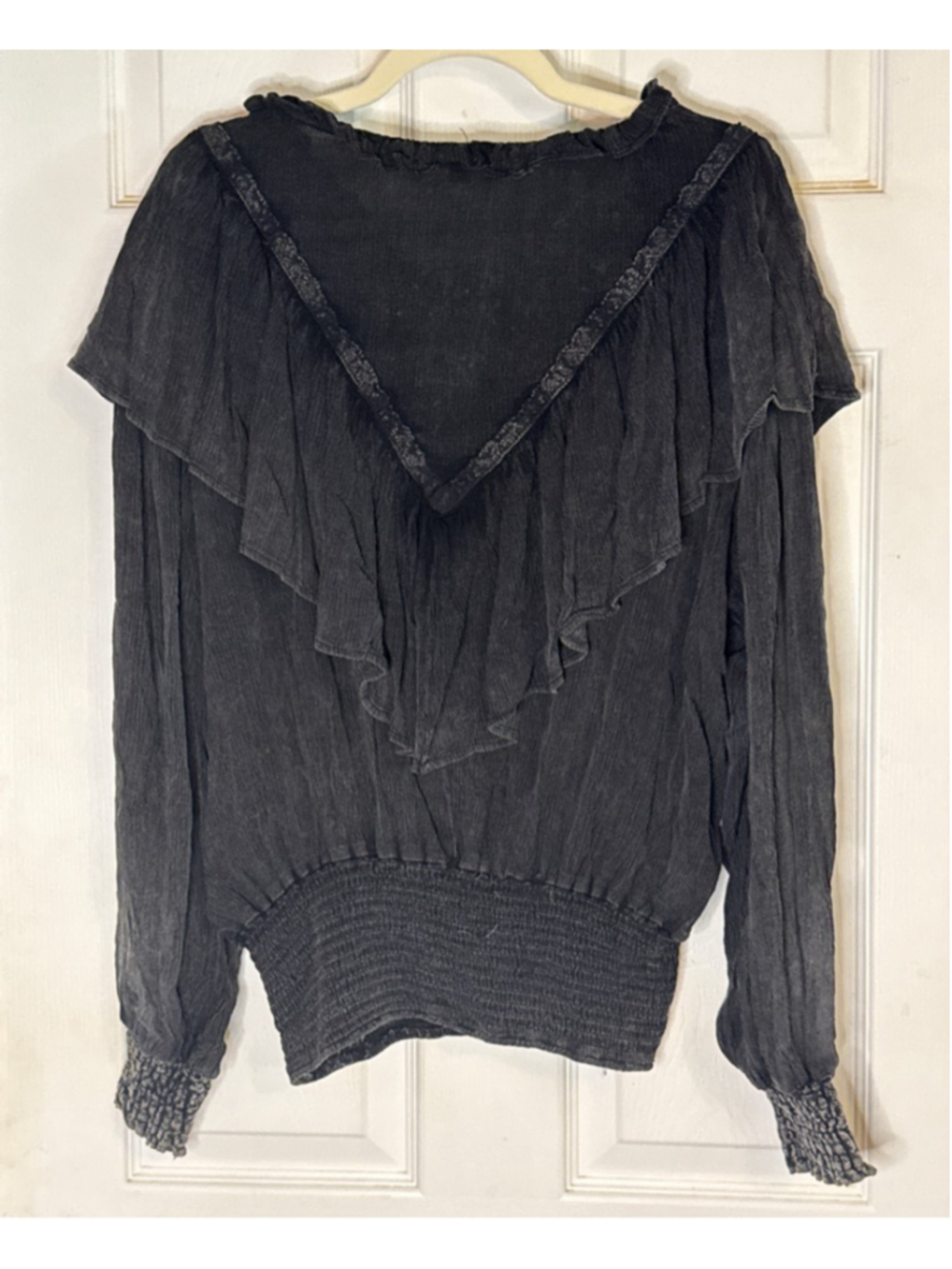 Oli & Hali Black Ruffle Blouse S - Picture 3 of 4